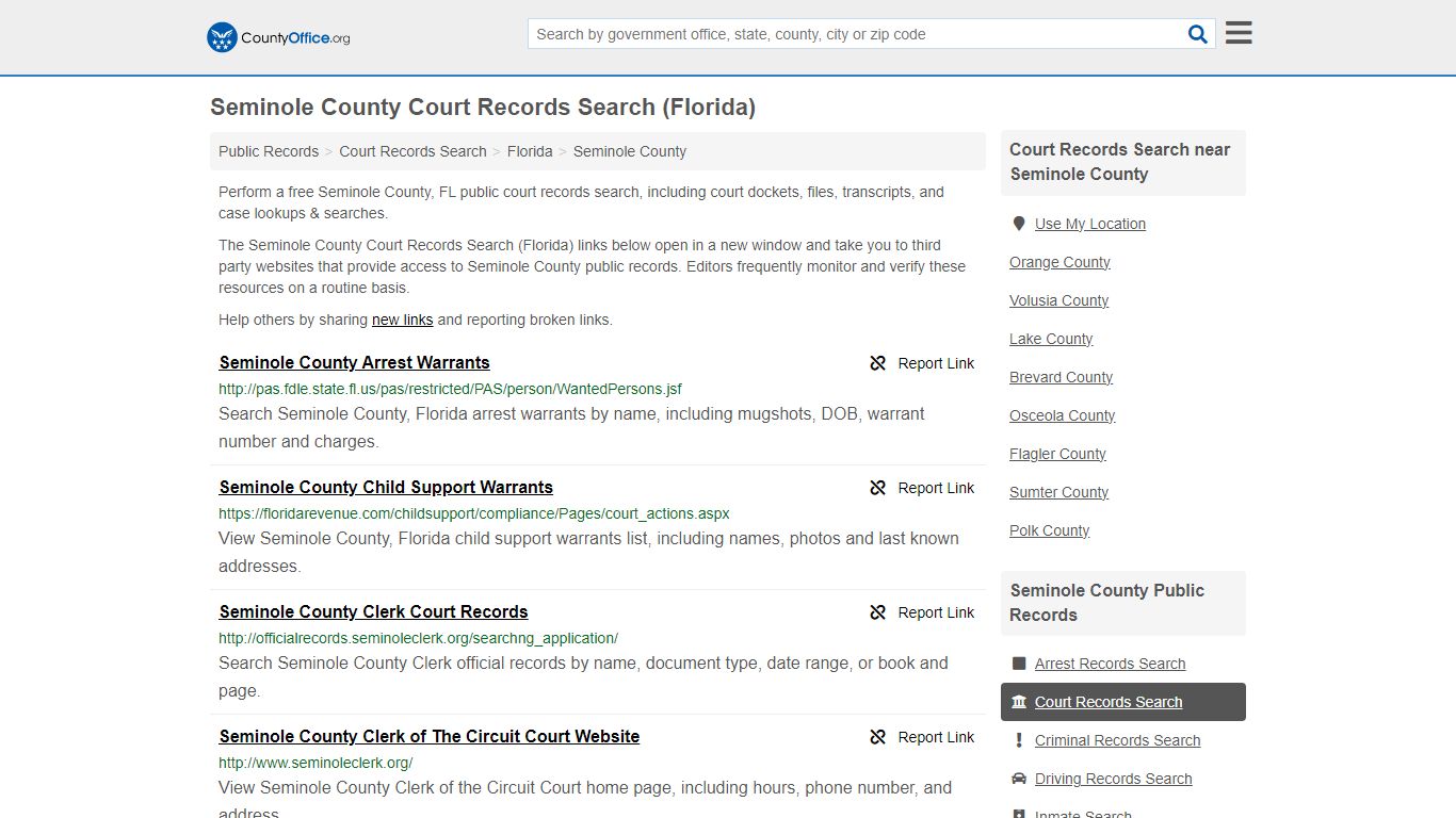 Seminole County Court Records Search (Florida) - County Office